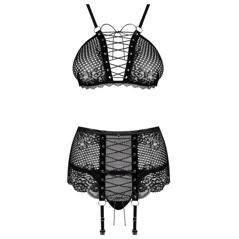 Set 3 Piese Lenjerie Basitta Negru L/XL