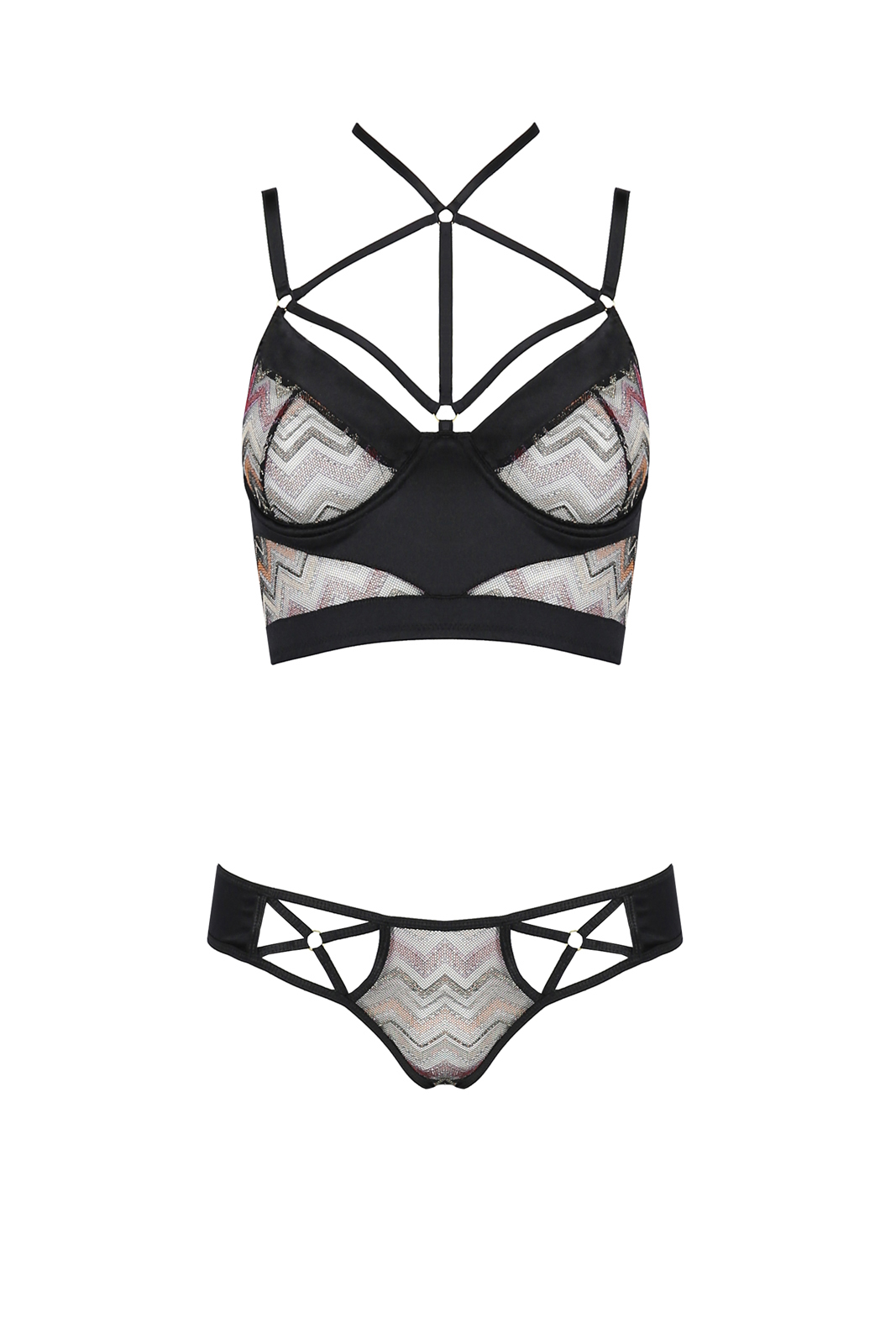 Set Lenjerie Lagerta, Negru, S/M