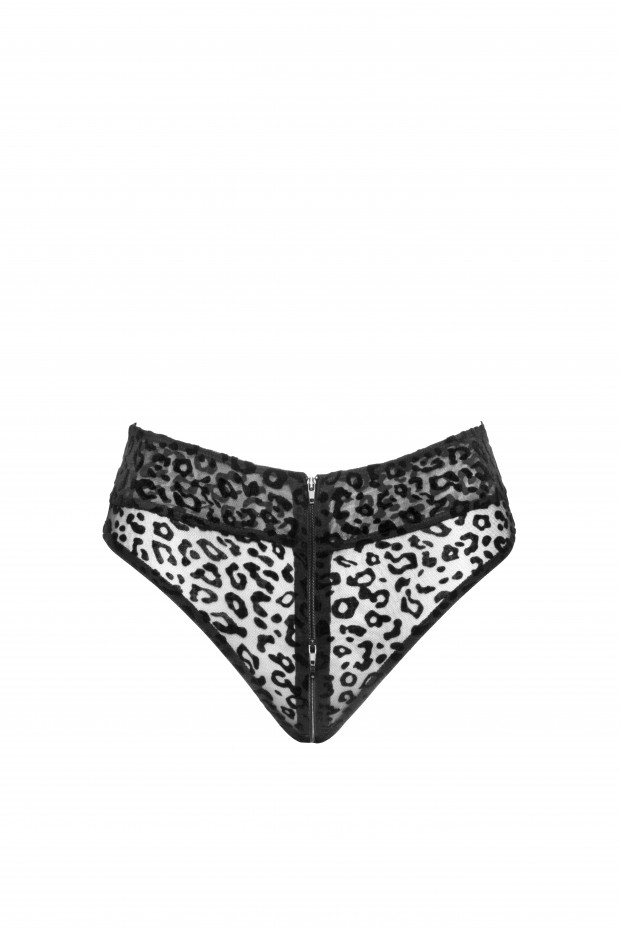Bikini cu Talie Inalta si Aplicatii Catifea M