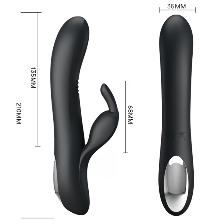 Vibrator Gemini Bending Erospace, Silicon, USB, Negru, 21 cm