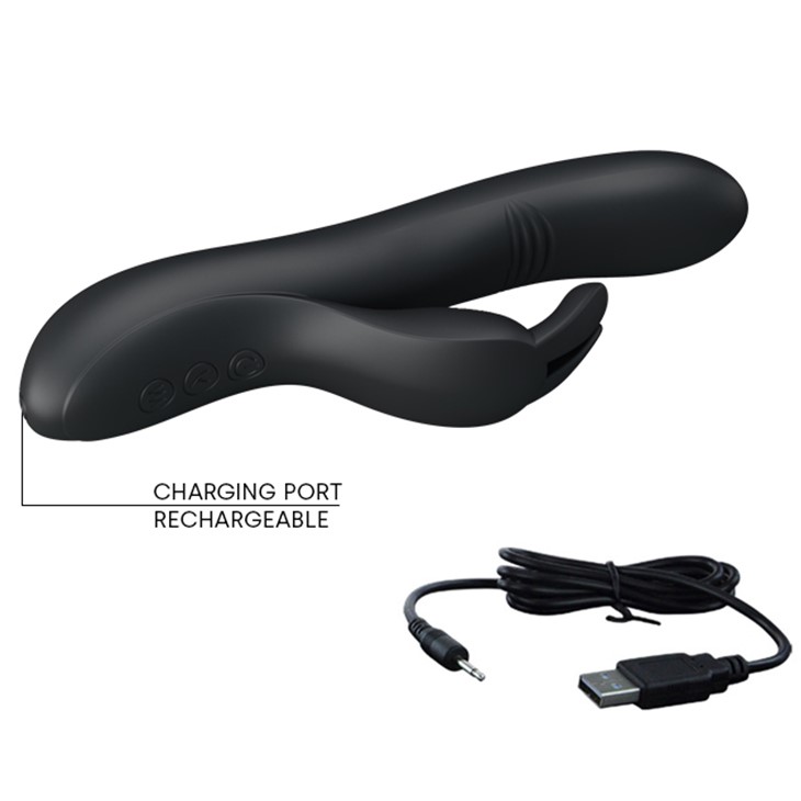 Vibrator Gemini Bending Erospace, Silicon, USB, Negru, 21 cm