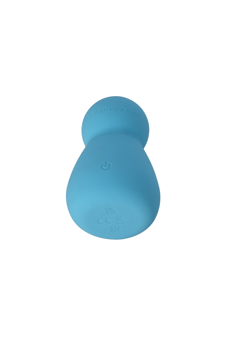 Vibrator Mini Wand Applust FairyGasm, 10 Moduri Vibratii, Silicon, USB, Albastru, 7.5 cm