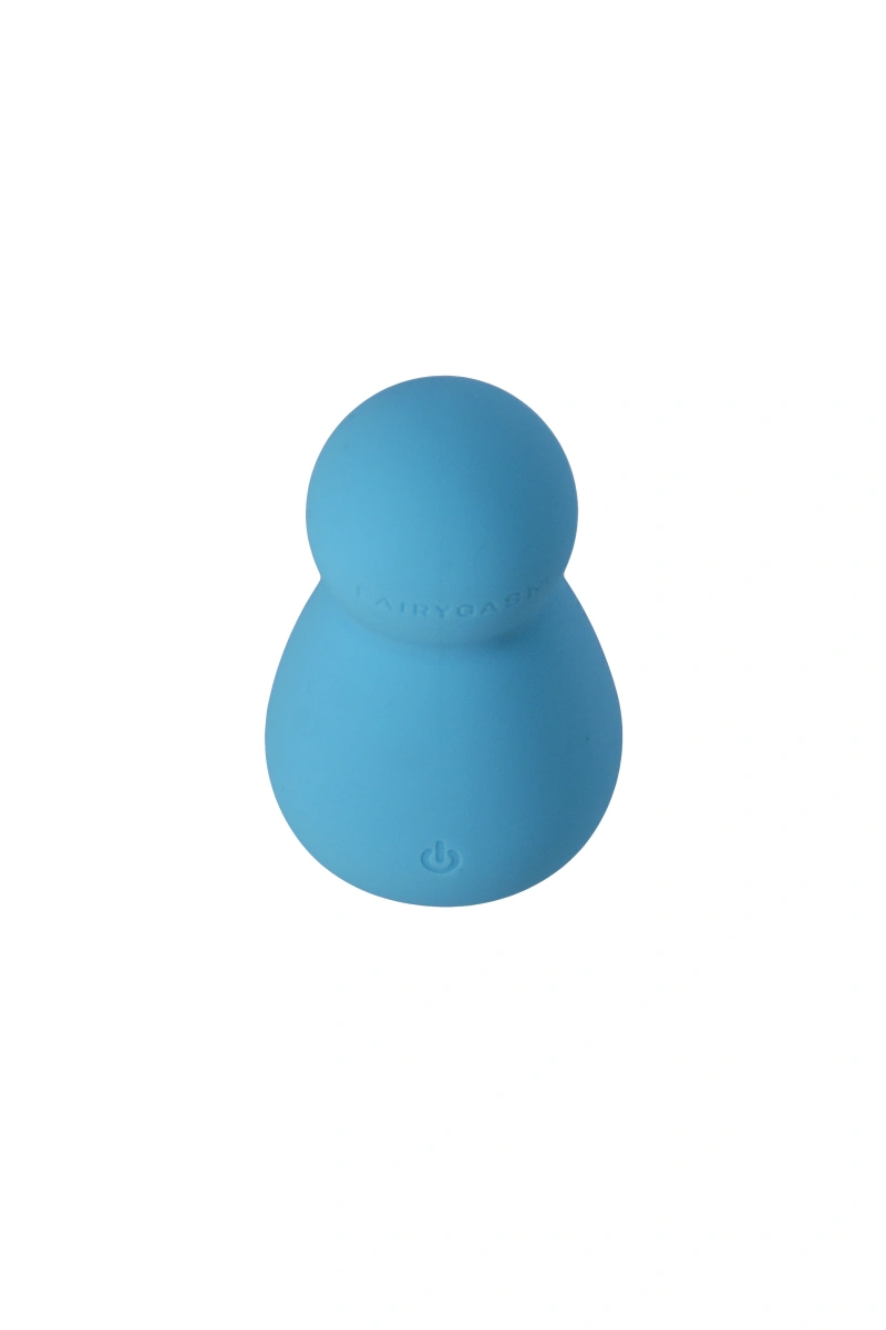 Vibrator Mini Wand Applust FairyGasm, 10 Moduri Vibratii, Silicon, USB, Albastru, 7.5 cm