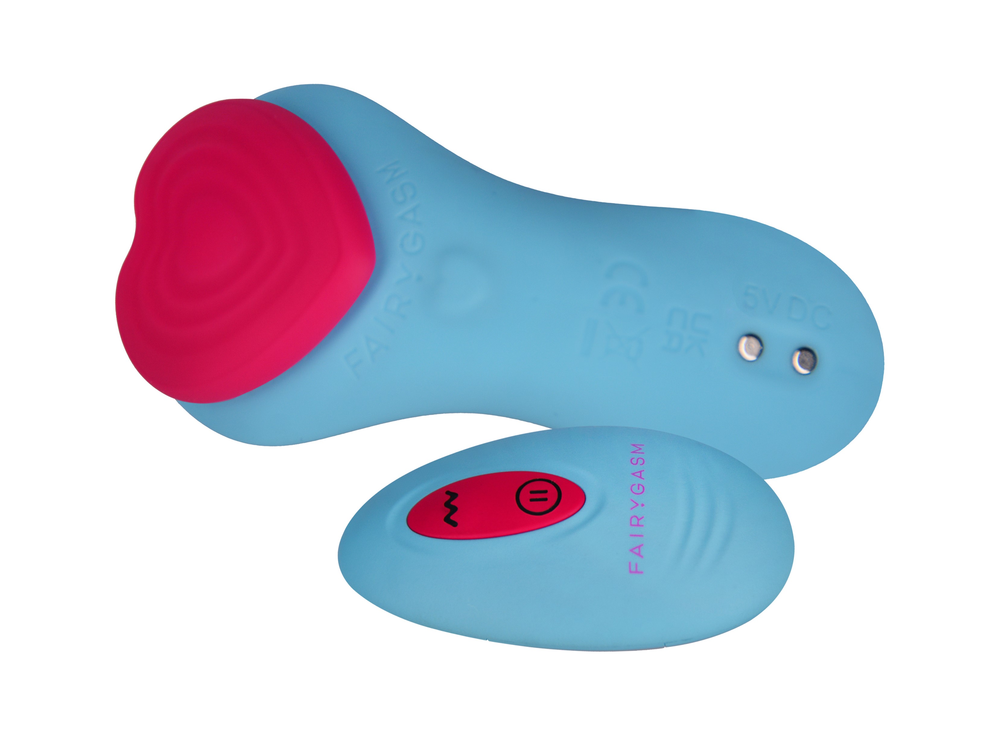 Vibrator Wearable HeartGem FairyGasm, 9 Moduri Vibratii, Remote Control, Silicon, USB, Albastru