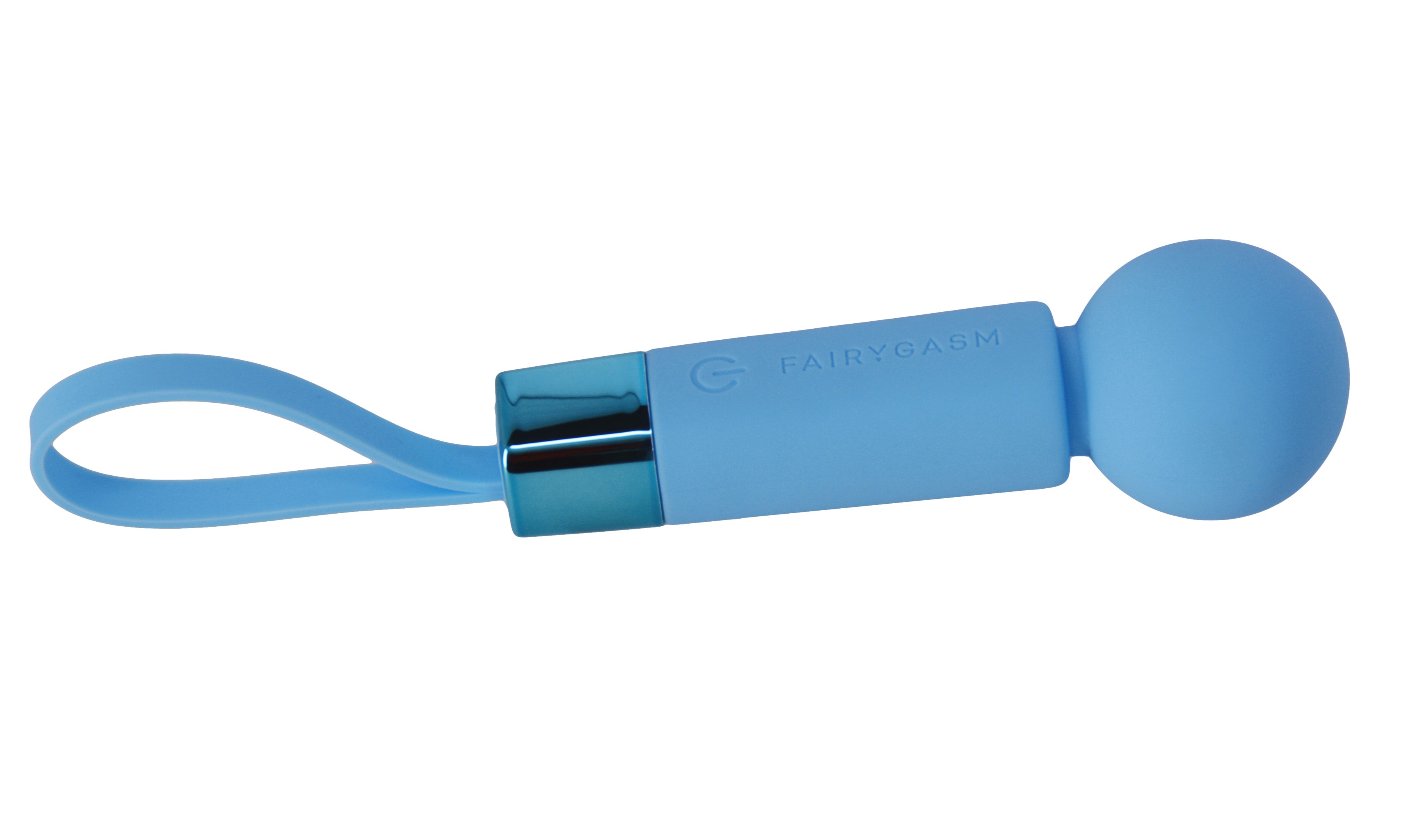 Mini Wand Pearlstasy FairyGasm, 8 Moduri Vibratii, Silicon, USB, IPX7, Albastru, 11 cm