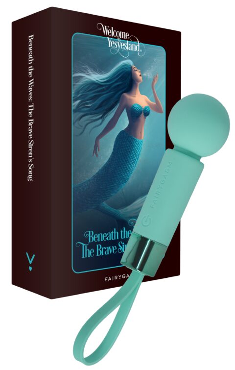 Mini Wand Pearlstasy FairyGasm, 8 Moduri Vibratii, Silicon, USB, IPX7, Verde, 11 cm