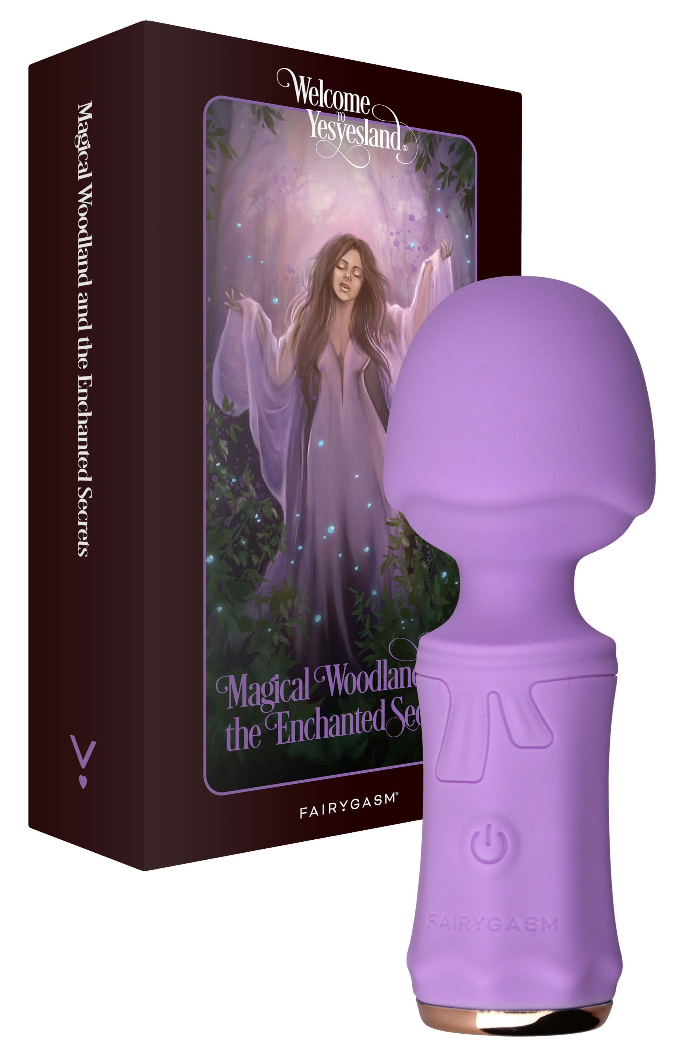 Mini Wand SecretFuntasy FairyGasm, 10 Moduri Vibratii, Silicon, USB, IPX7, Mov, 11 cm