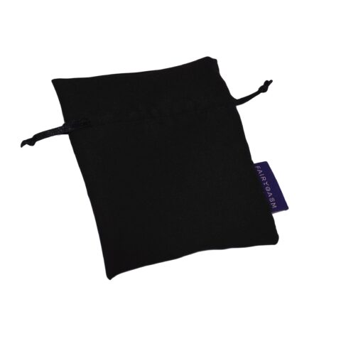 Saculet Satinat pentru Depozitare FairyGasm, Negru, Small, 12x10 cm