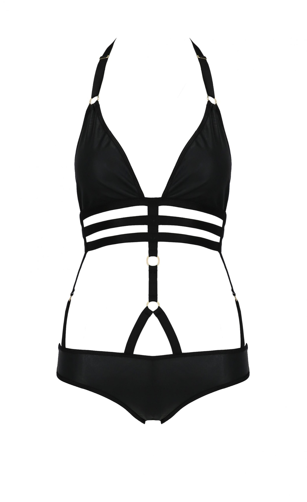 Body din Piele Ecologica Lamis, Negru, S/M