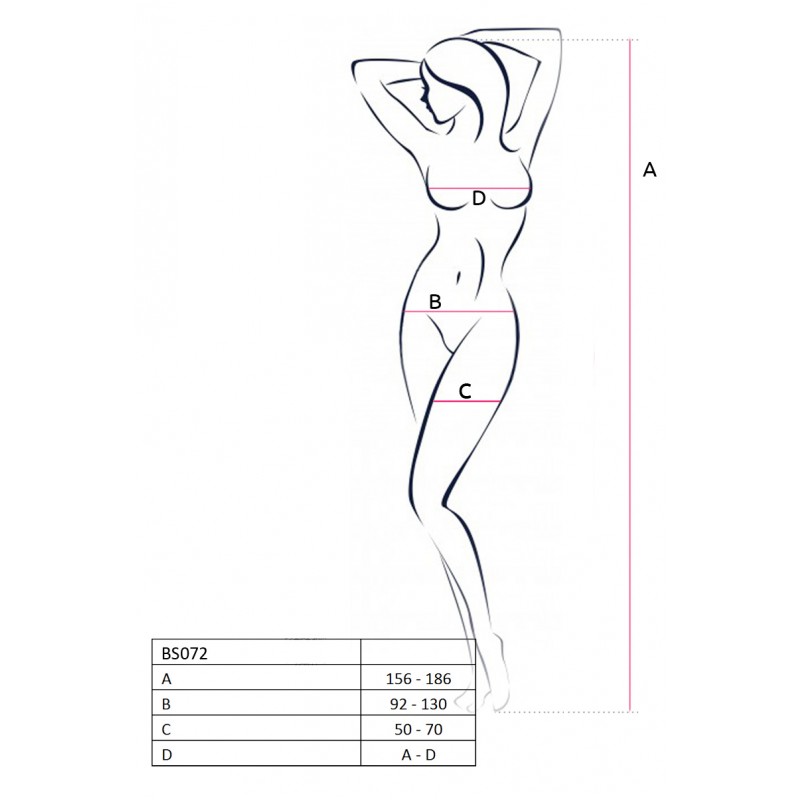 Bodystocking Passion Crotchless Grace, Alb, S-L