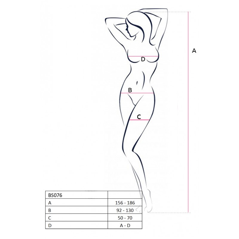 Bodystocking Crotchless Passion Erotic Bow, Negru, S-L