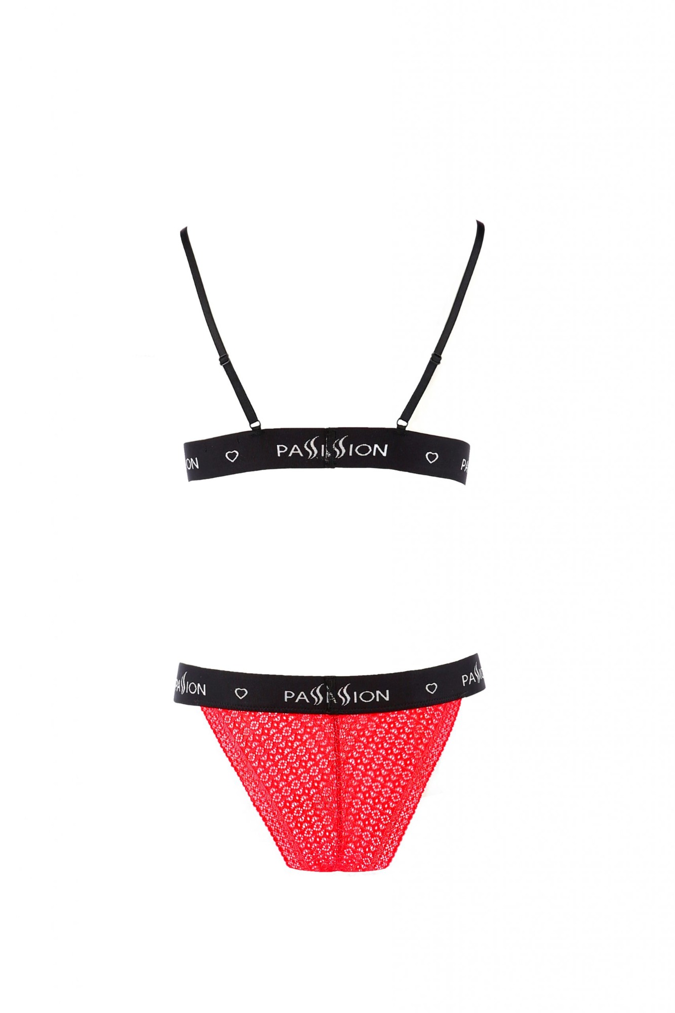 Set Lenjerie Glamiss din Dantela, Rosu/Negru, S/M