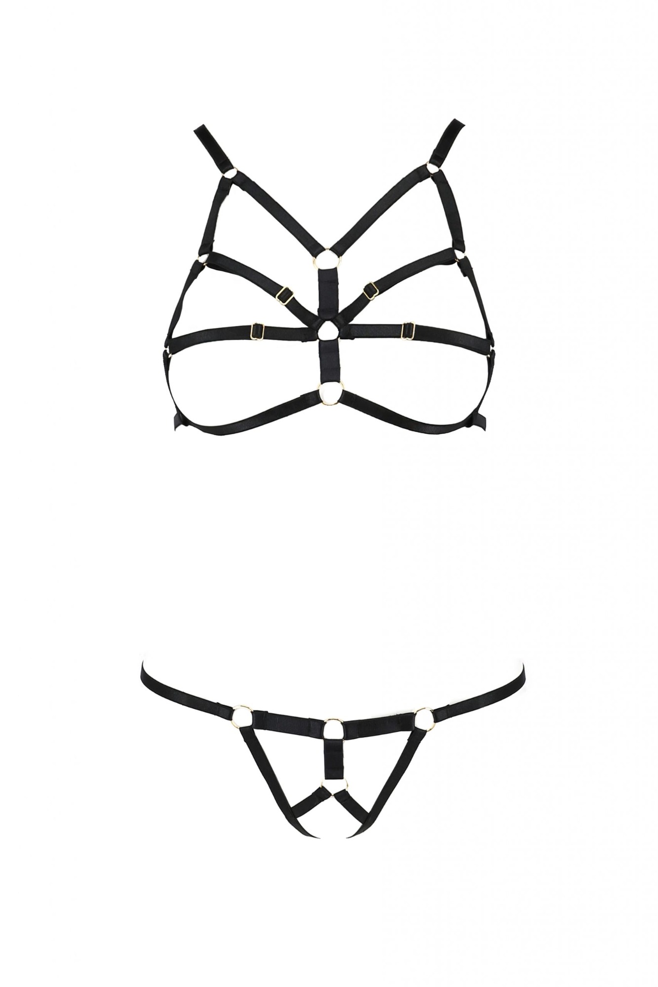 Sutien Harness Armanda, Negru, S/M