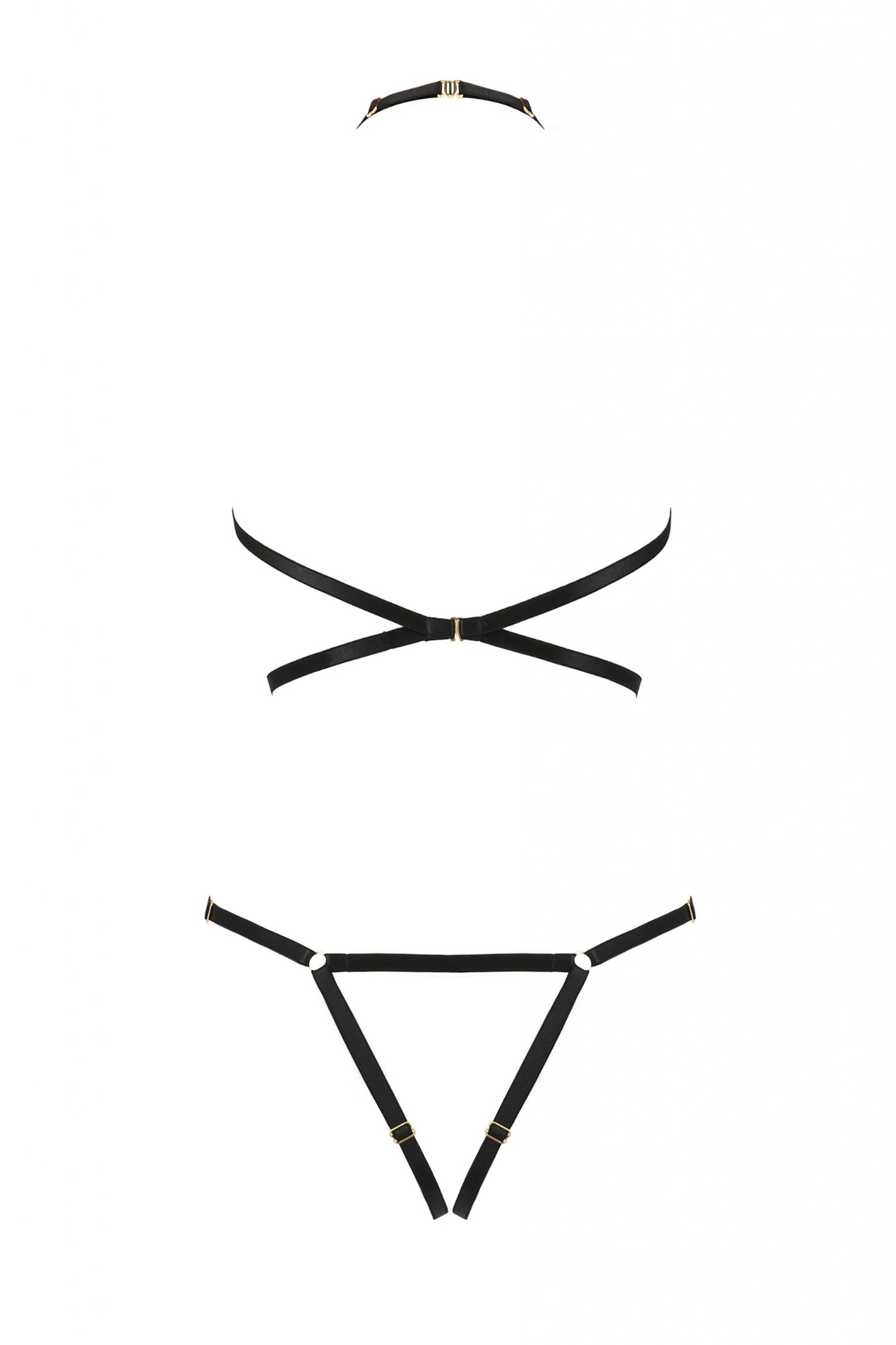 Body Harness Ivena, Negru, S/M