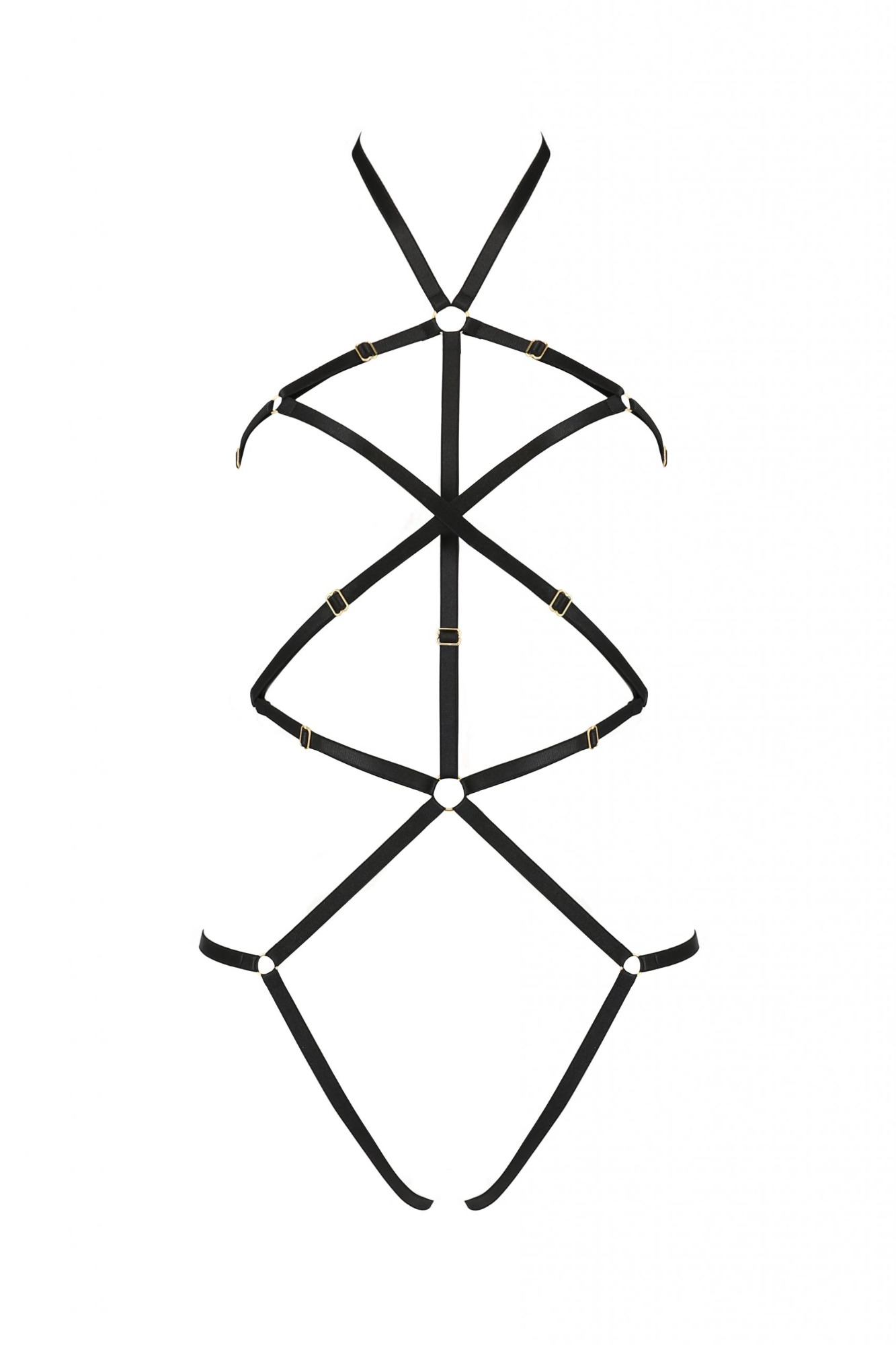 Body Harness Ivena, Negru, S/M
