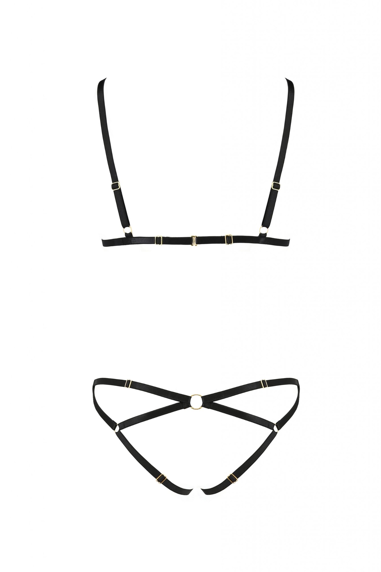 Sutien Harness Nicky, Negru, L/XL