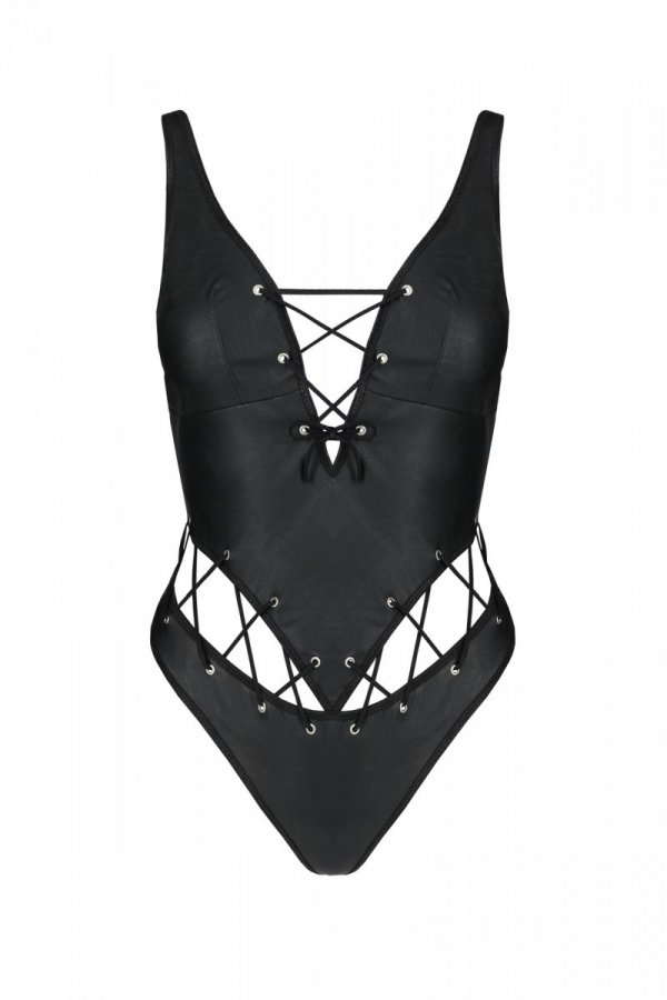 Body din Piele Ecologica Francesca, Negru, S/M
