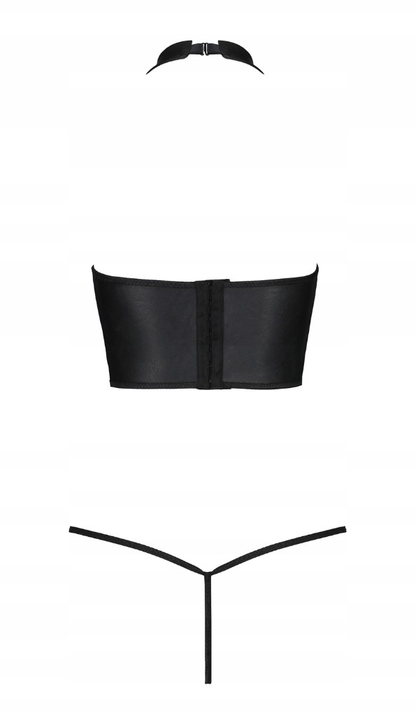 Set 2 Piese Genevia din Piele Ecologica, Negru, L/XL