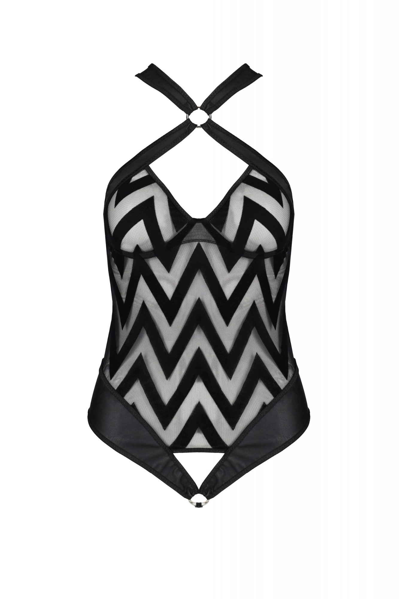 Body Hima cu Imprimeu, Negru, S/M
