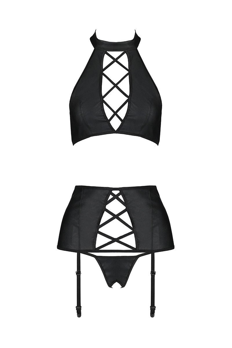 Set 3 Piese Lenjerie Nancy Negru L/XL