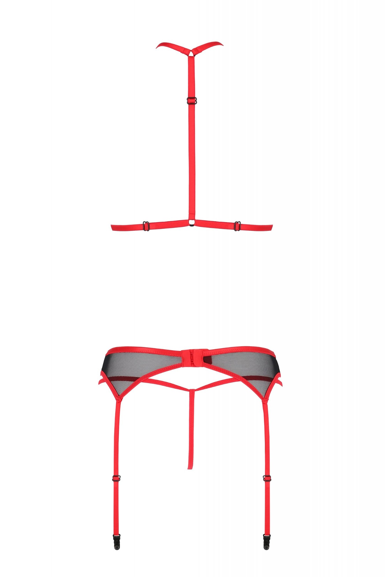 Set 3 Piese Satara, Negru/Rosu, S/M