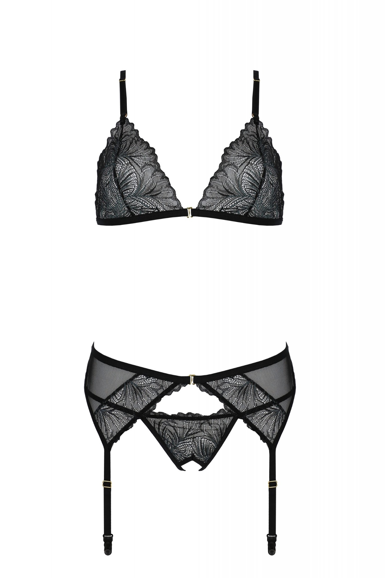 Set Lenjerie 3 Piese Deliena, Negru, L/XL