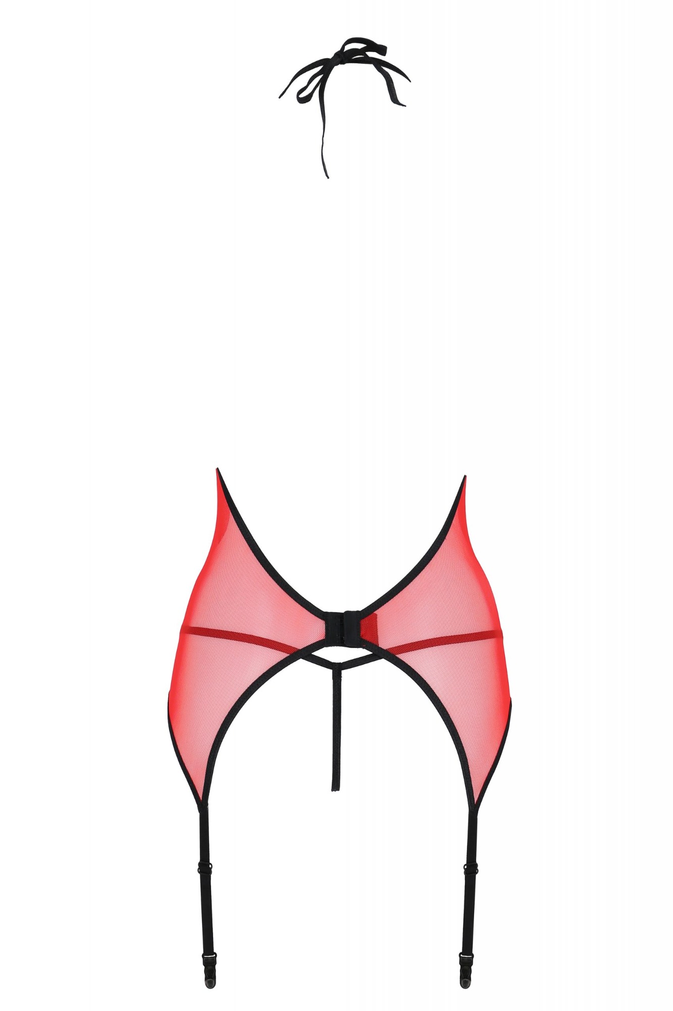 Corset si Bikini Peonia, Rosu/Negru, S/M