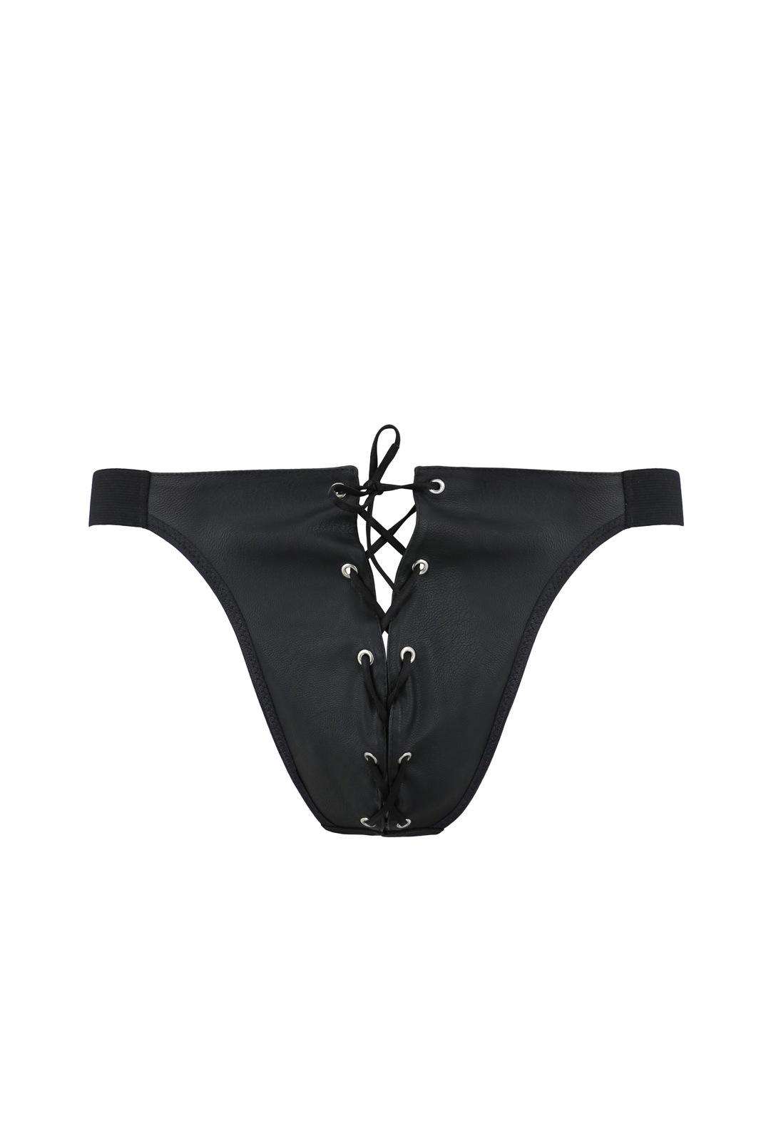 Bikini Ben Open Back cu Snur, Negru, XXL/XXXL