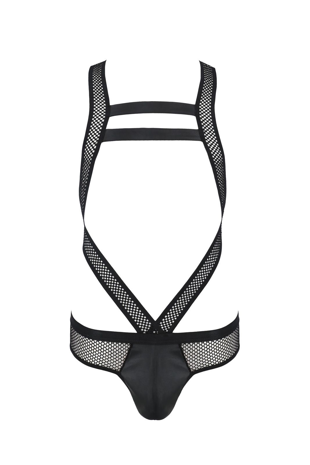 Body Victor din Piele Ecologica si Plasa, Negru, S/M