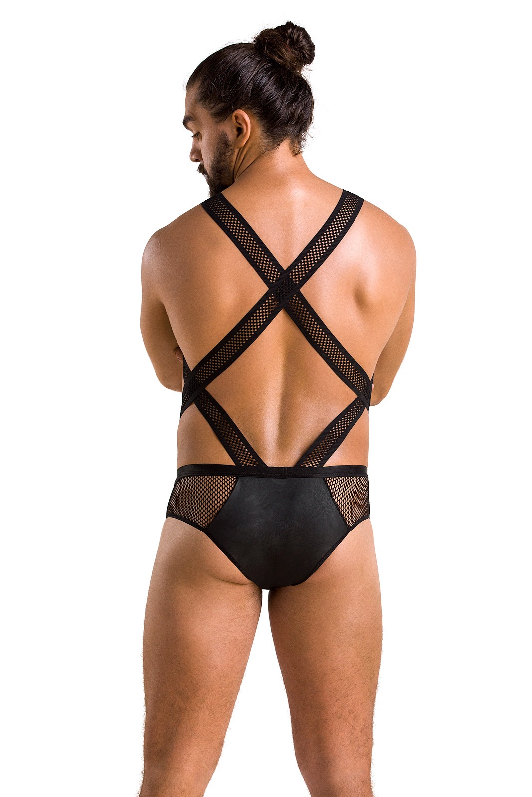 Body Victor din Piele Ecologica si Plasa, Negru, S/M