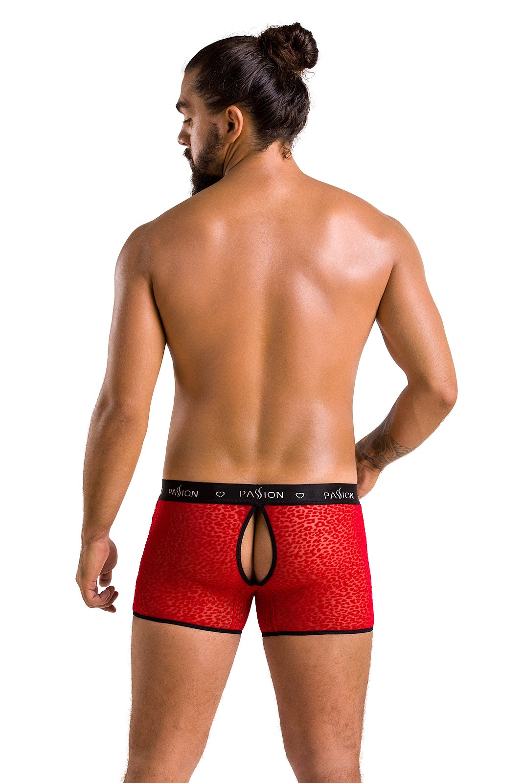 Boxeri Parker Sexy Leopard, Rosu/Negru, L/XL