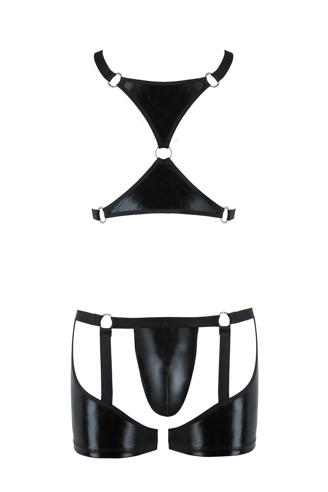 Set 2 Piese Wetlook Aron, Negru, S/M