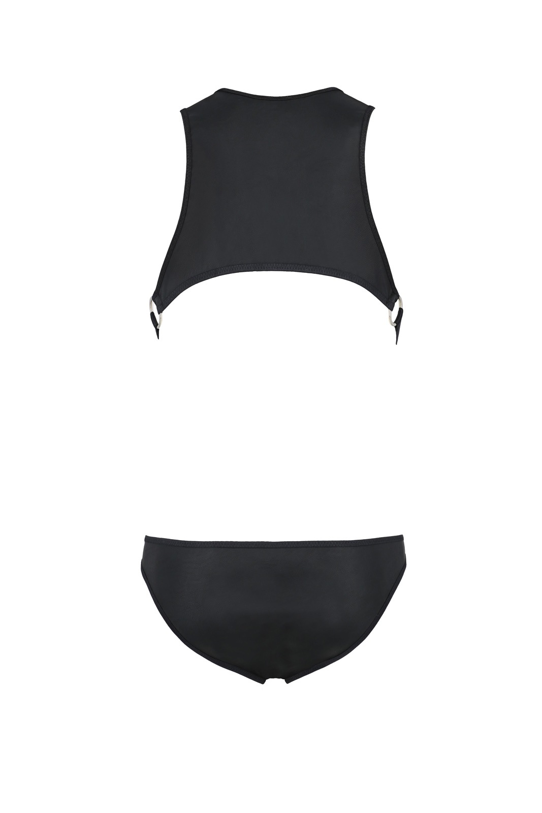 Set 2 Piese Adam din Piele Ecologica cu Capse Metalice, Negru, L/XL