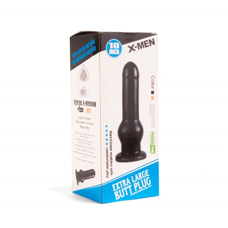 Dop Anal Extra Large PVC Negru 26 cm