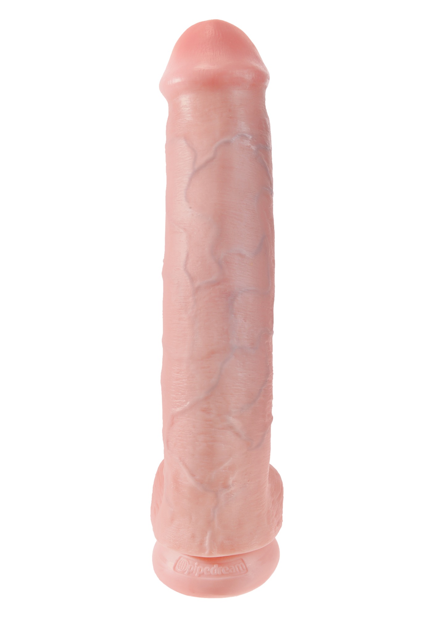 Dildo Realist King Cock cu Ventuza, Natural, 38 cm