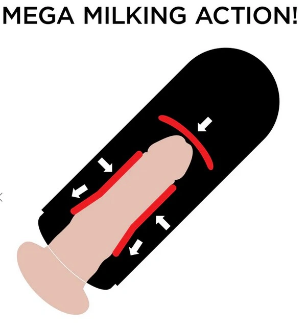 Masturbator Vibrating Mega Milker Talks&Moans, 7 Moduri Vibratii, 9 Moduri Suctiune, USB, Natural