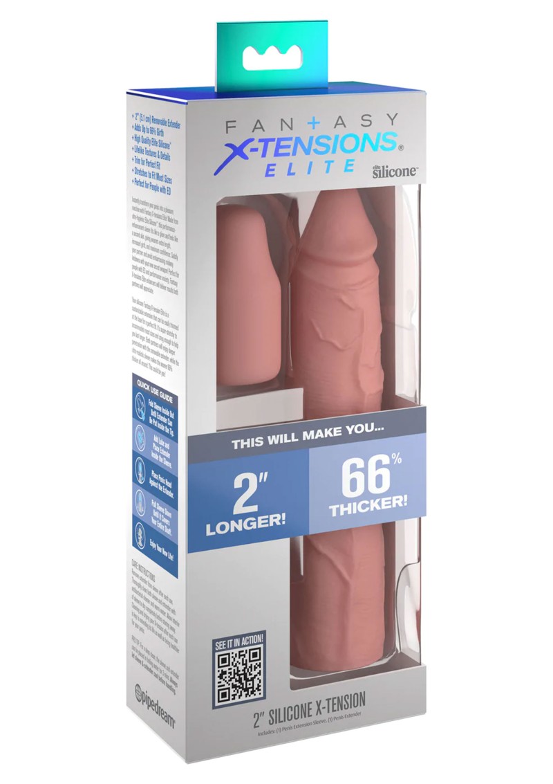 Prelungitor Penis Fantasy X-Tensions Elite, Silicon, Natural, 20.3 cm