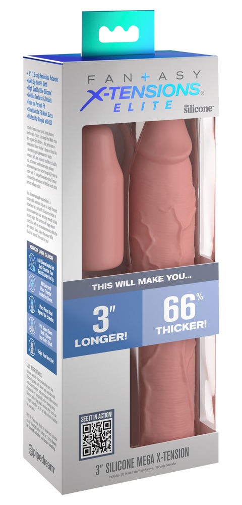 Prelungitor Penis Fantasy X-Tensions Elite, Silicon, Natural, 22.9 cm
