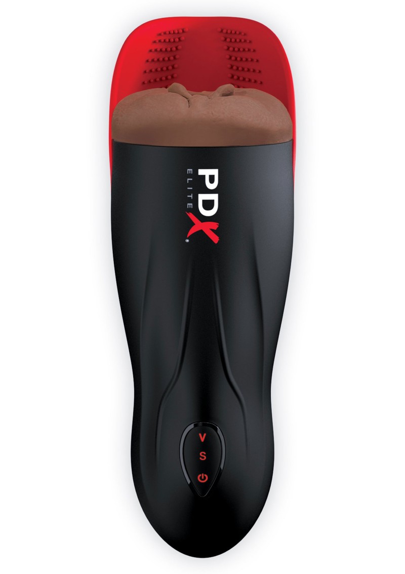 Masturbator Vagin Fuck-O-Matic 2, 10 Moduri Vibratie, 5 Moduri Suctiune, Maro, 26.8 cm
