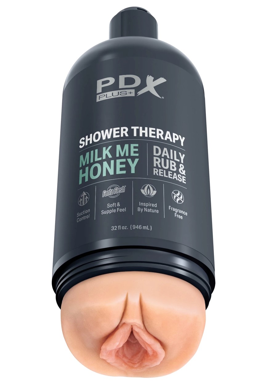 Masturbator Shower Therapy Milk Me Honey, Fanta Flesh, Natural, 20.7 cm
