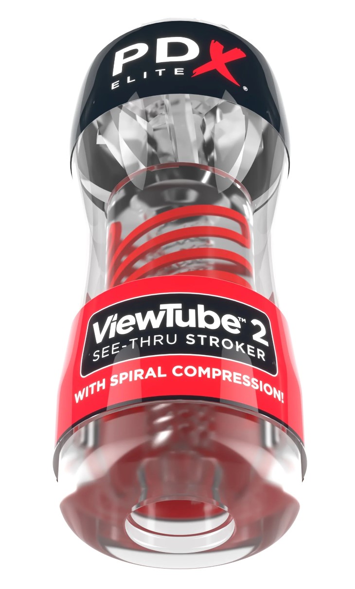 Masturbator PDX Elite Viewtube 2, TPE, Transparent, 18 cm