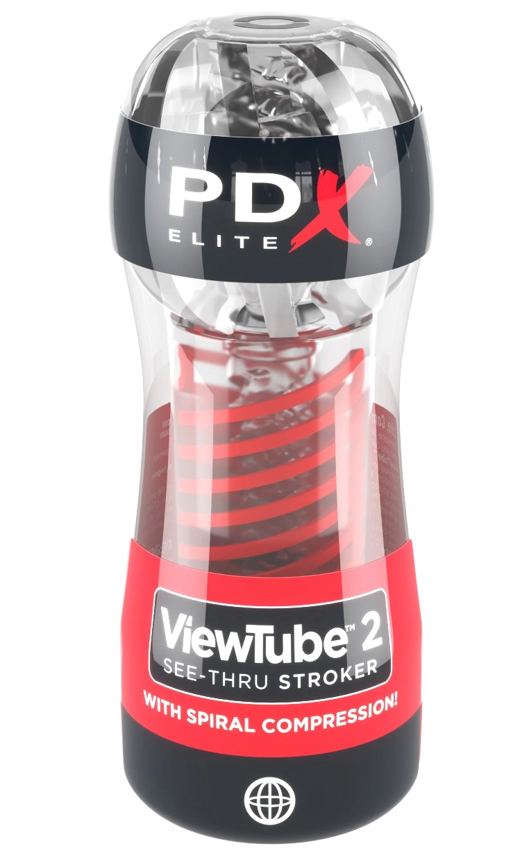 Masturbator PDX Elite Viewtube 2, TPE, Transparent, 18 cm