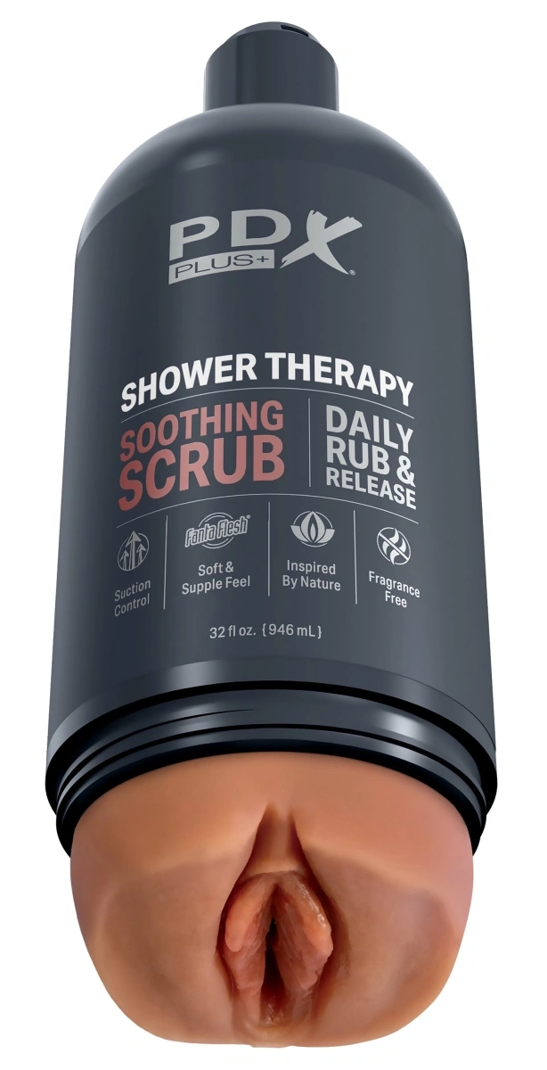 Masturbator Shower Therapy Soothing Scrub, Fanta Flesh, Maro, 20.7 cm