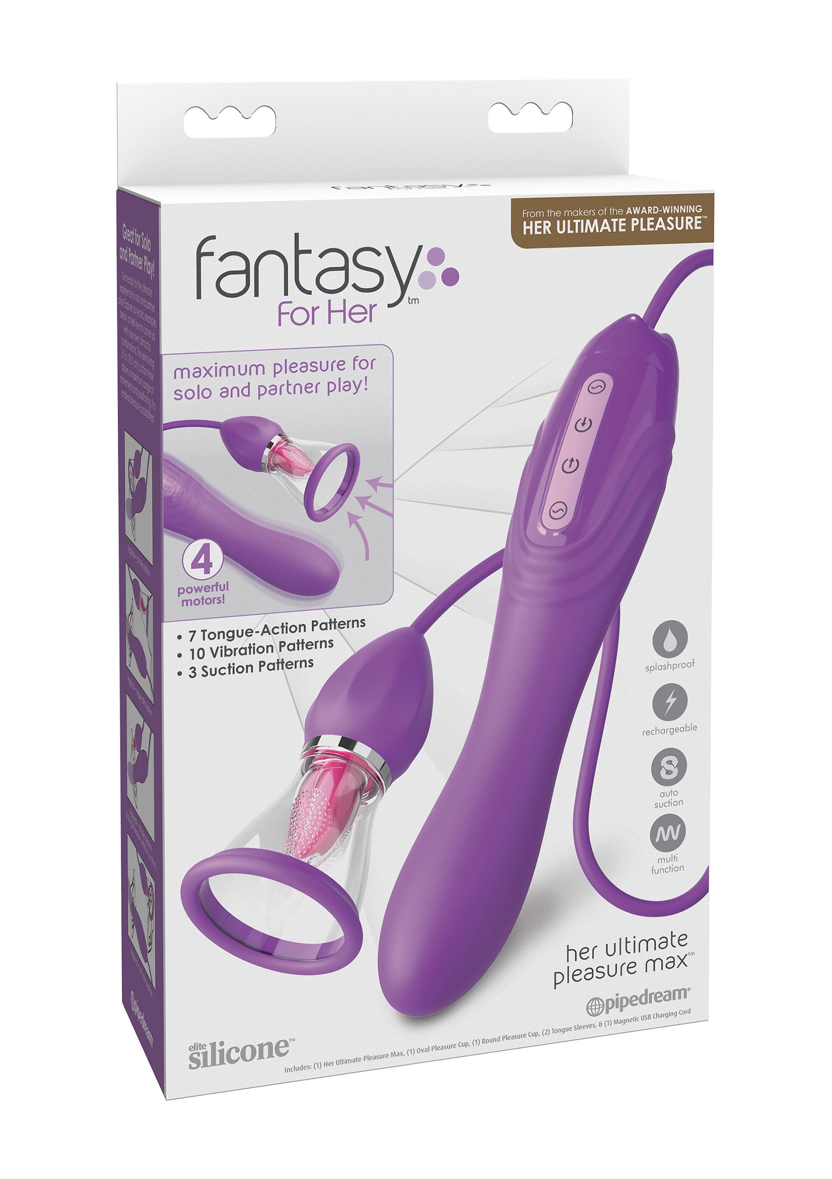 Stimulator Her Ultimate Pleasure Max, Licking&Vibrating&Sucking, Silicon, USB, Mov