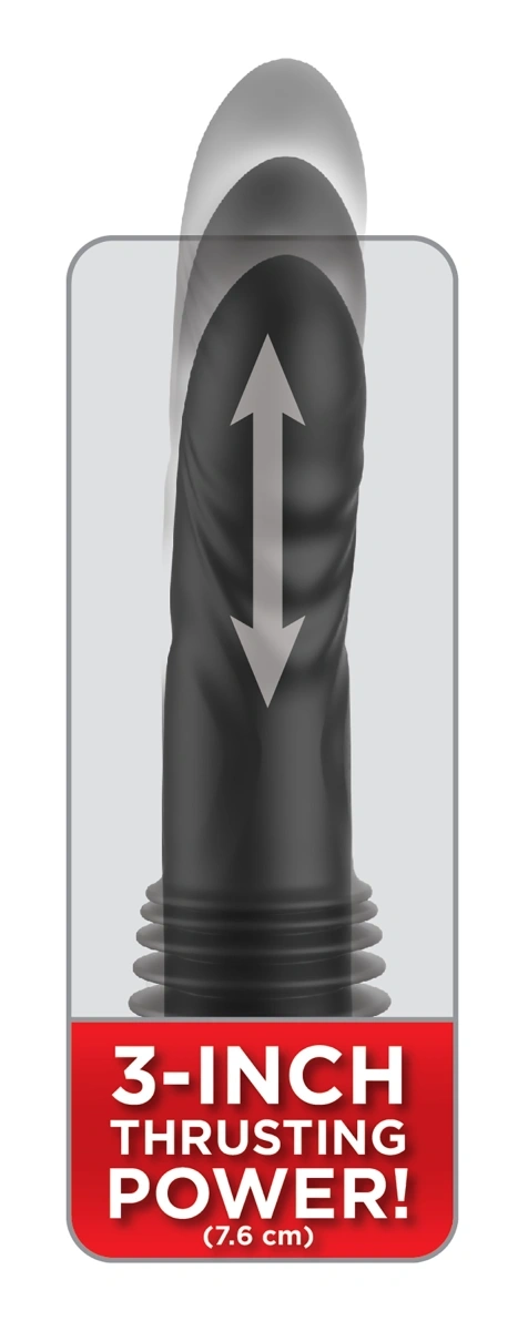 Stimulator Ultimate Silicone Thruster, 10 Moduri Vibratii, 3 Moduri Impingere, Silicon, USB, Negru, 29 cm