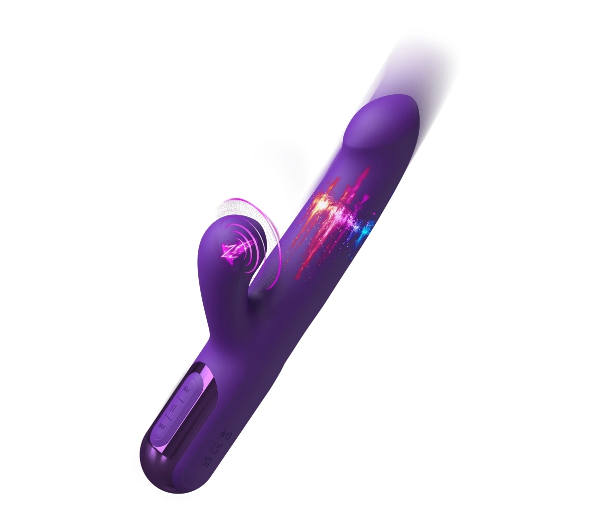 Vibrator Super Sonix Thruster, Silicon, USB Magnetic, Mov, 22 cm