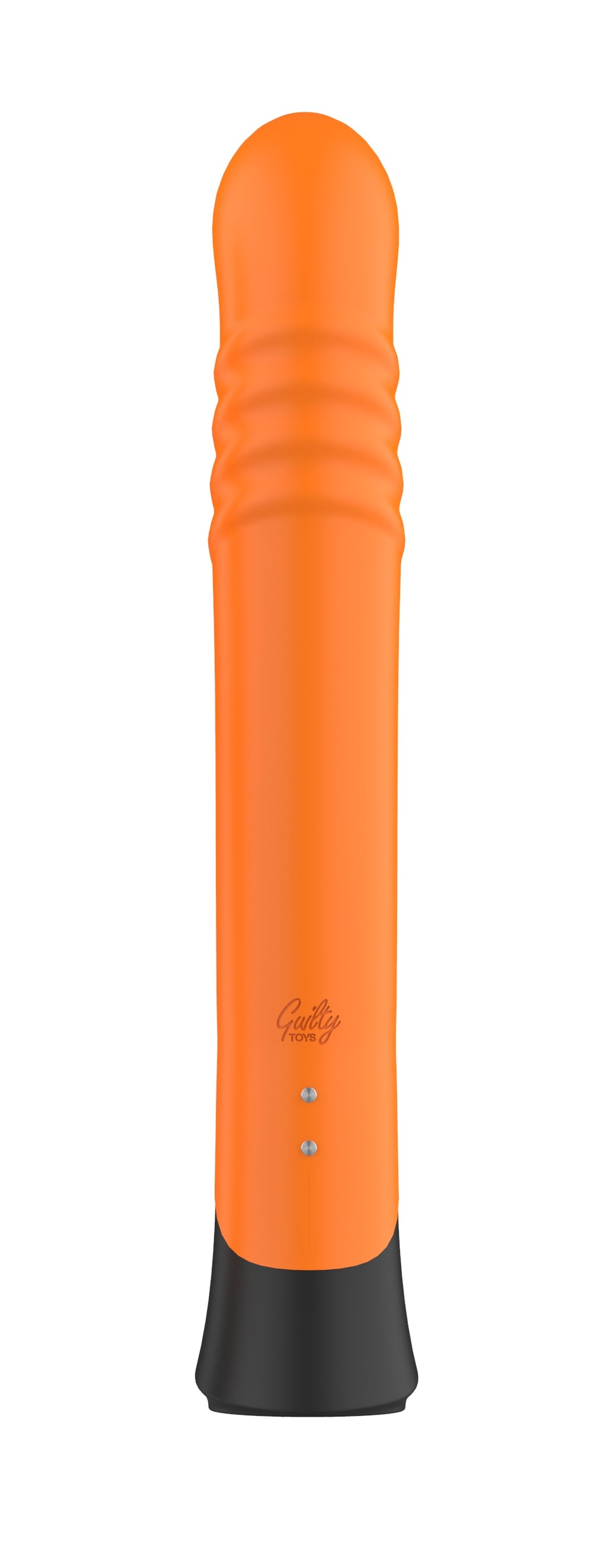 Vibrator Iepuras Nova, 9 Moduri Vibratii, 4 Viteze Impingere, Silicon, USB, Portocaliu/Negru, 24.6 cm, Guilty Toys, Cosmic Love