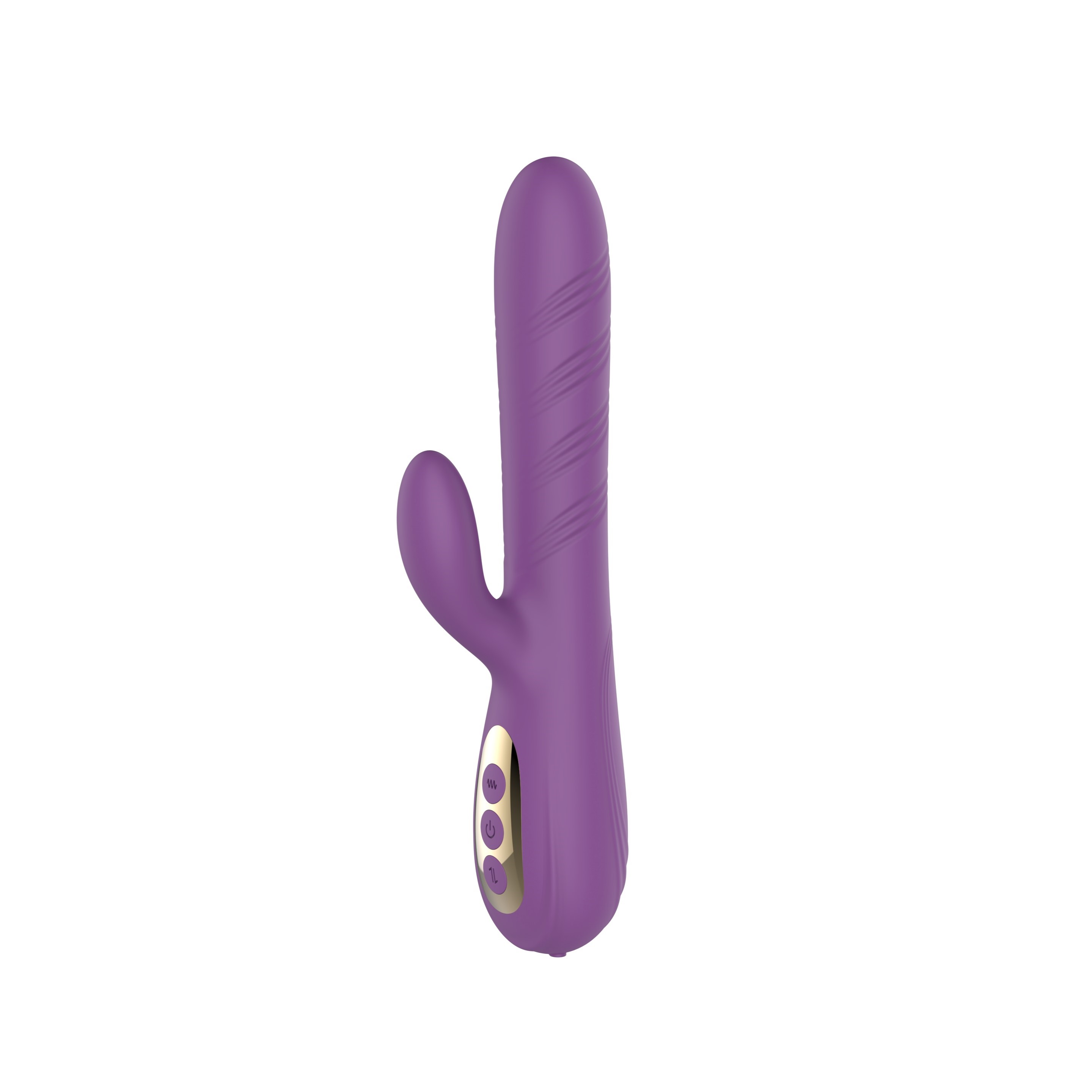 Vibrator Iepuras Lizzie, Vibrating&Twisting, 10+4 Moduri Stimulatoare, Silicon, USB Magnetic, Violet, 24 cm, Mokko Toys, Good Vibes