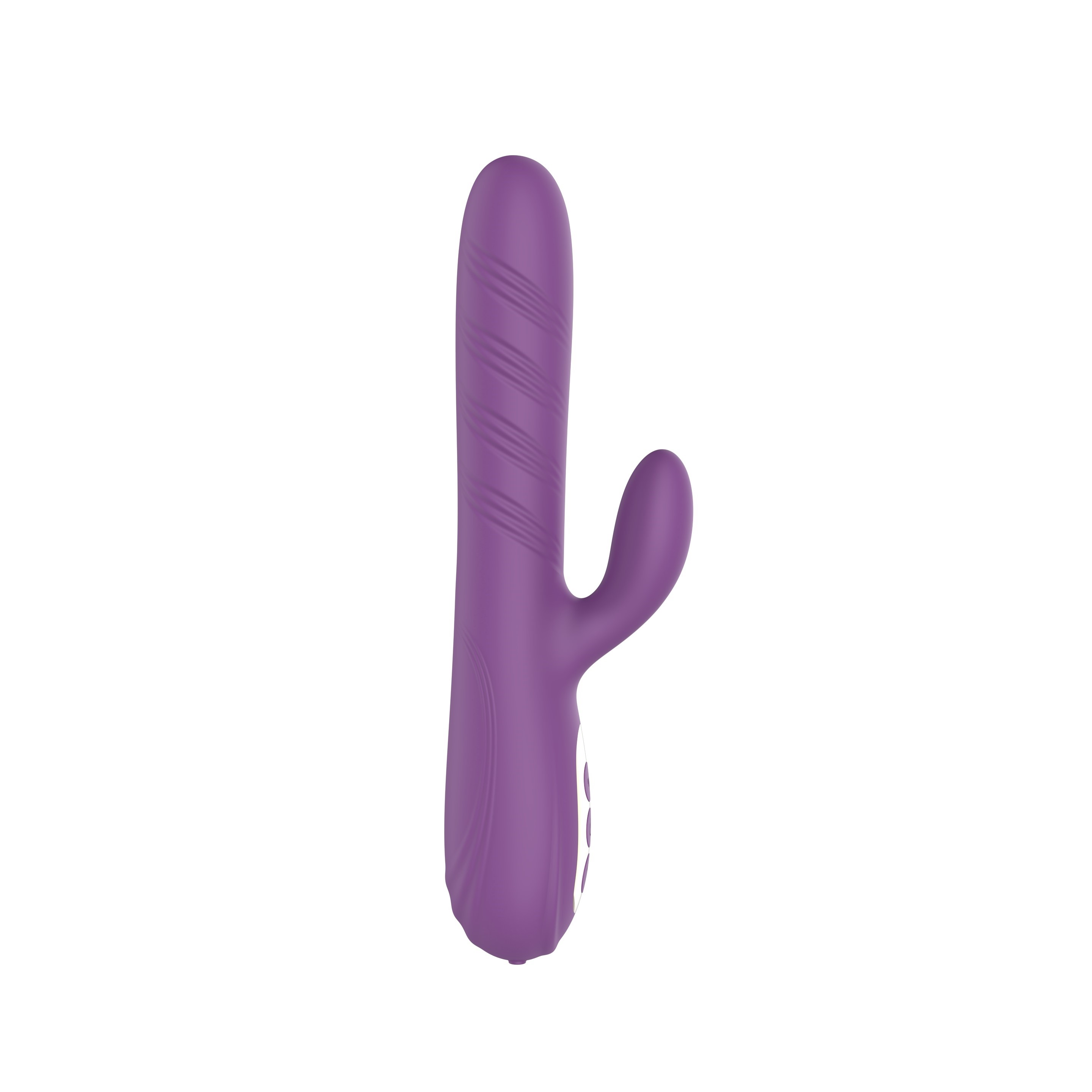 Vibrator Iepuras Lizzie, Vibrating&Twisting, 10+4 Moduri Stimulatoare, Silicon, USB Magnetic, Violet, 24 cm, Mokko Toys, Good Vibes