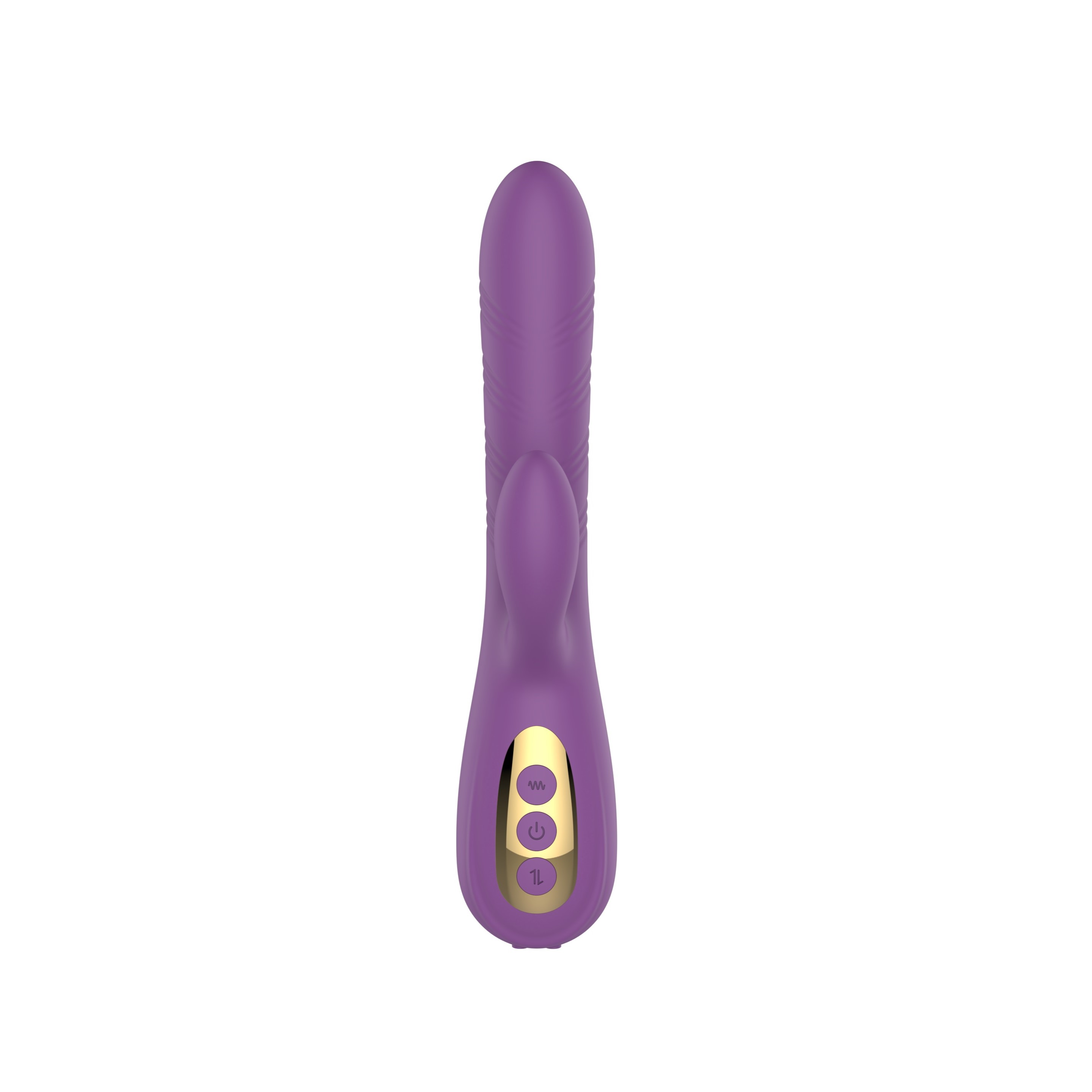 Vibrator Iepuras Lizzie, Vibrating&Twisting, 10+4 Moduri Stimulatoare, Silicon, USB Magnetic, Violet, 24 cm, Mokko Toys, Good Vibes